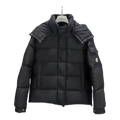 Moncler Maya Matte Hooded Down Jacket in Black
