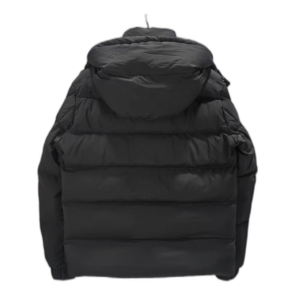 Moncler Maya Matte Hooded Down Jacket in Black