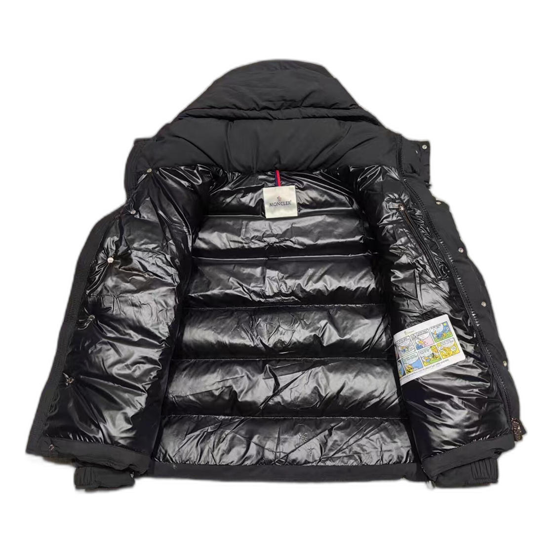 Moncler Maya Matte Hooded Down Jacket in Black