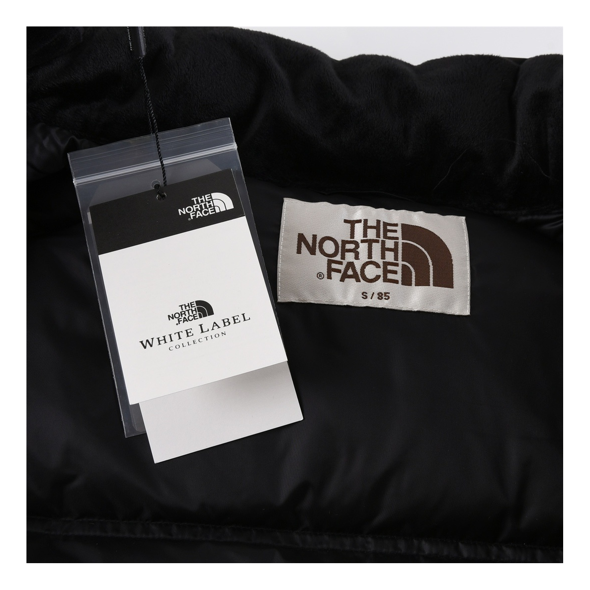 The North Face Nuptse Cropped Down Puffer Jacket in Black