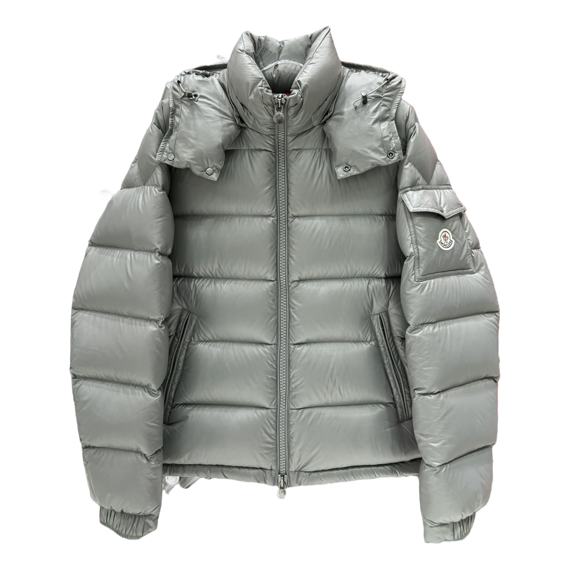 Moncler Maya Hooded Down Jacket in Gray