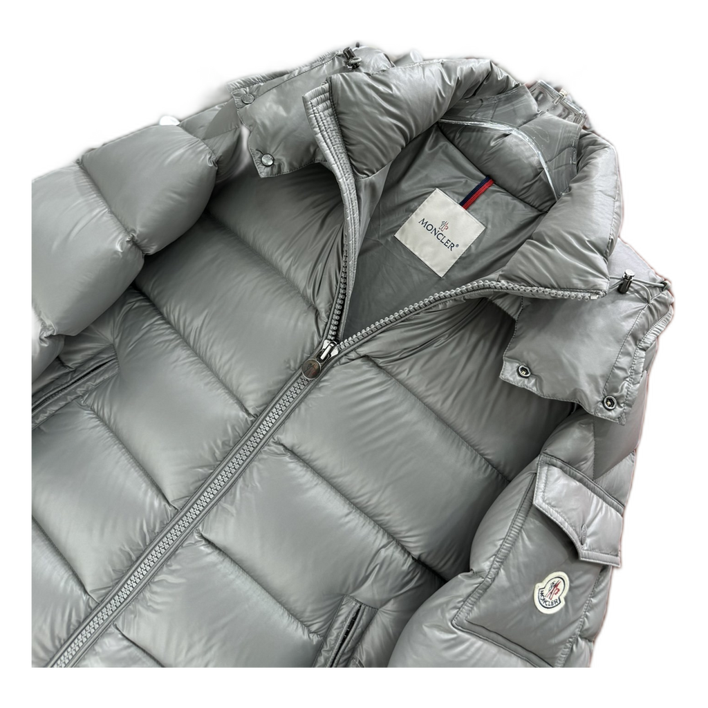 Moncler Maya Hooded Down Jacket in Gray