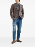 Brunello Cucinelli comfort wool and cashmere Prince of Wales flannel deconstructed Cavallo blazer