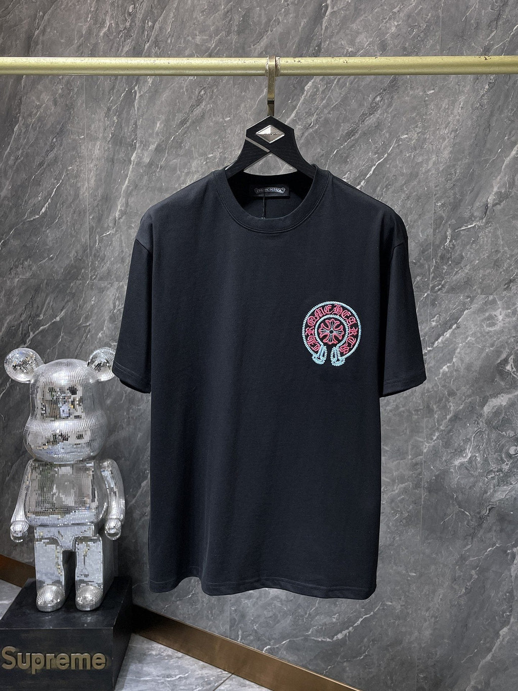 Chrome Hearts Horseshoe Sanskrit Cross Embroidered T-Shirt