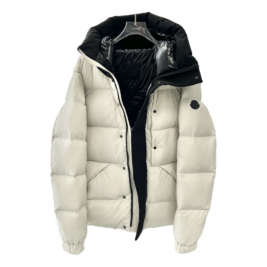 Moncler Contrast-Hood Colour-Block Down Puffer Jacket