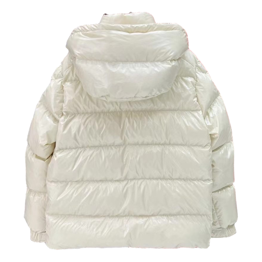 Moncler Maya 70th Anniversary Hooded Down Jacket with Glossy Finish