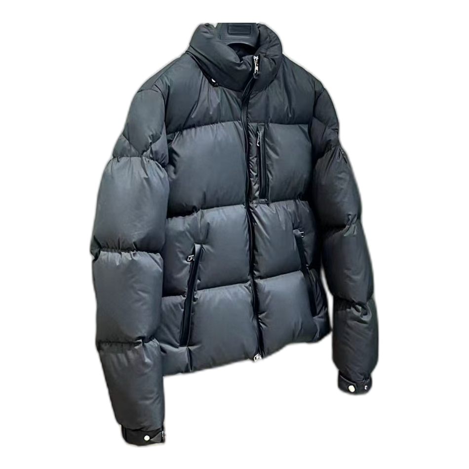 Moncler Stand-Collar Quilted Down Jacket in Black