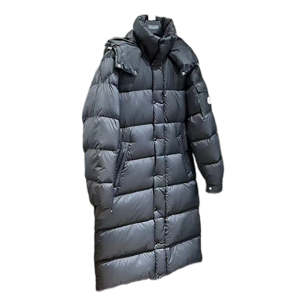 Moncler Hanoverian Long Hooded Down Puffer Coat in Black