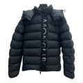 Moncler Vertical-Logo Snap-Front Down Jacket in Black