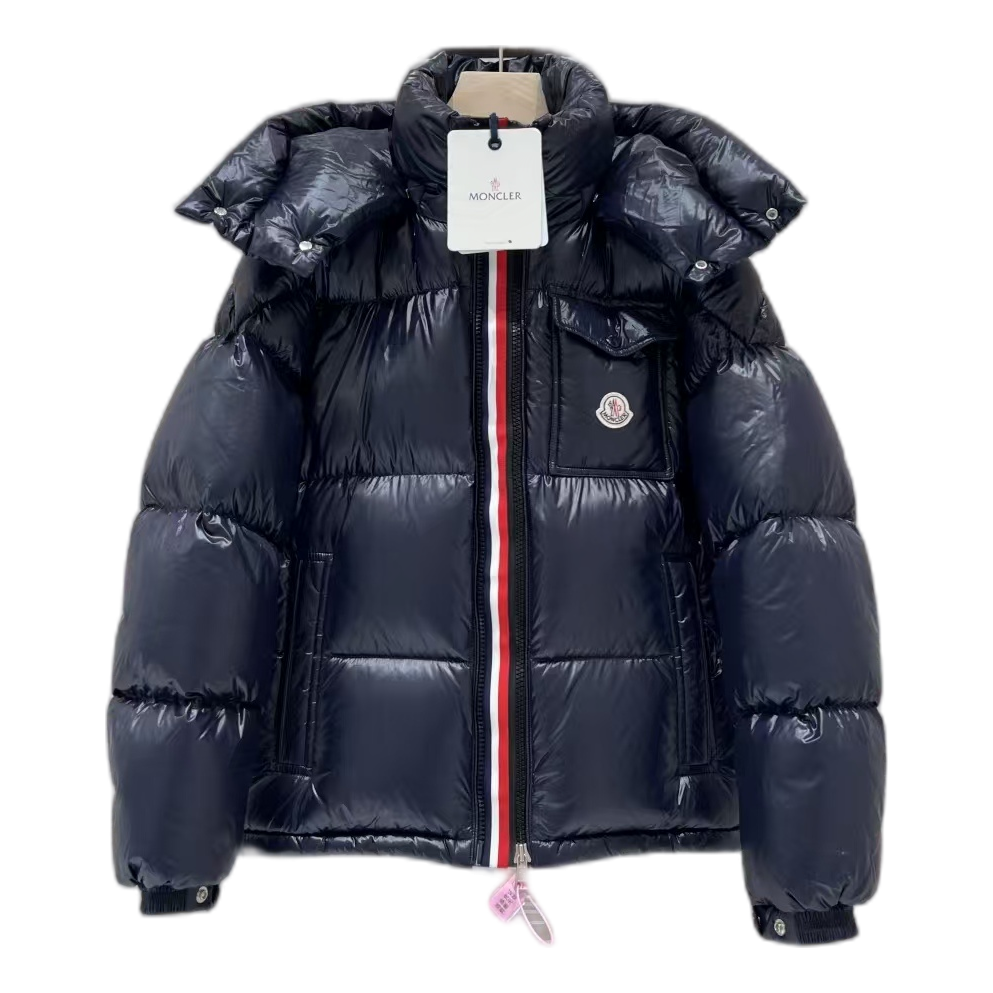 Moncler Montbeliard Hooded Down Jacket in Navy