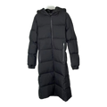 Moncler Matte Hooded Long Down Coat in Black