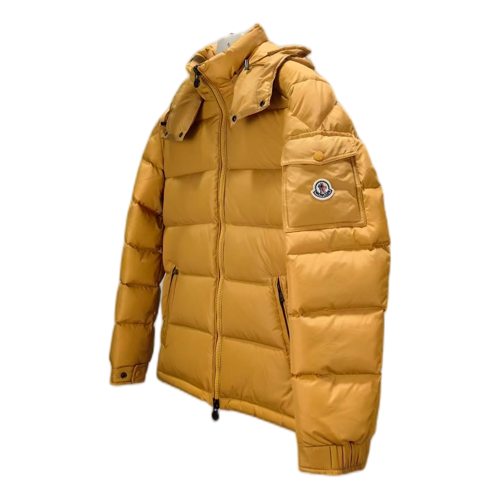 Moncler Maya Hooded Down Jacket in Yellow
