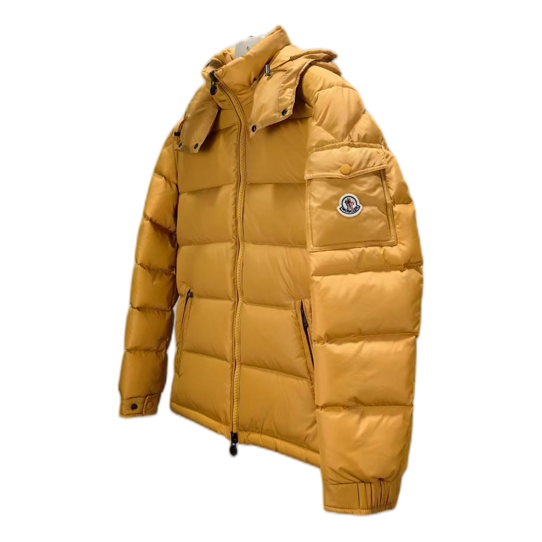 Moncler Maya Hooded Down Jacket in Yellow