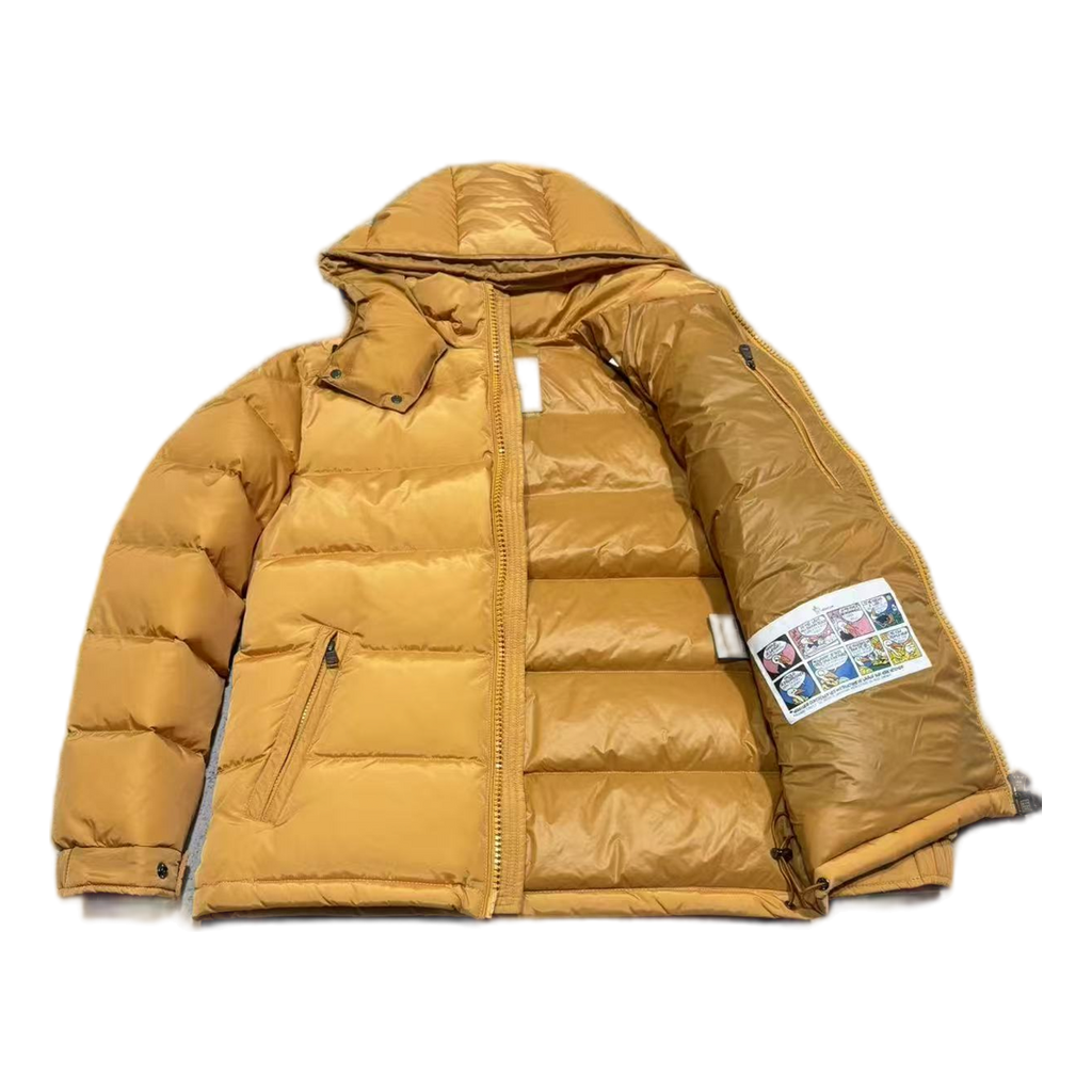 Moncler Maya Hooded Down Jacket in Yellow