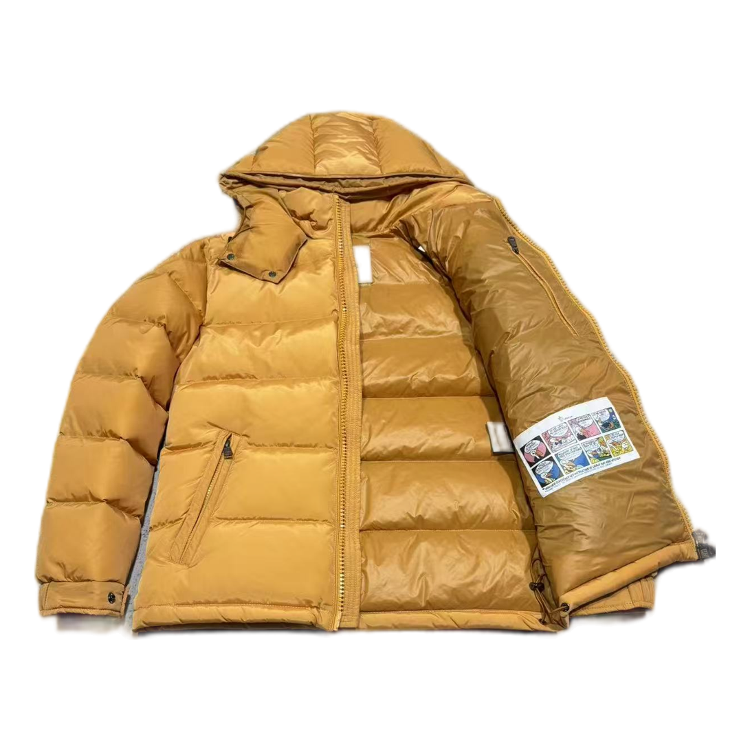 Moncler Maya Hooded Down Jacket in Yellow