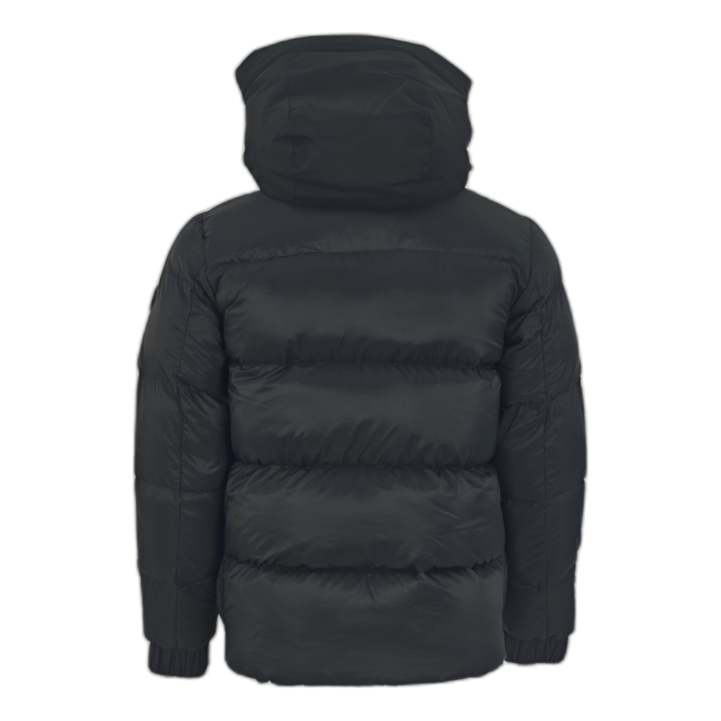 Moncler Tonal-Logo High-Collar Down Jacket in Black