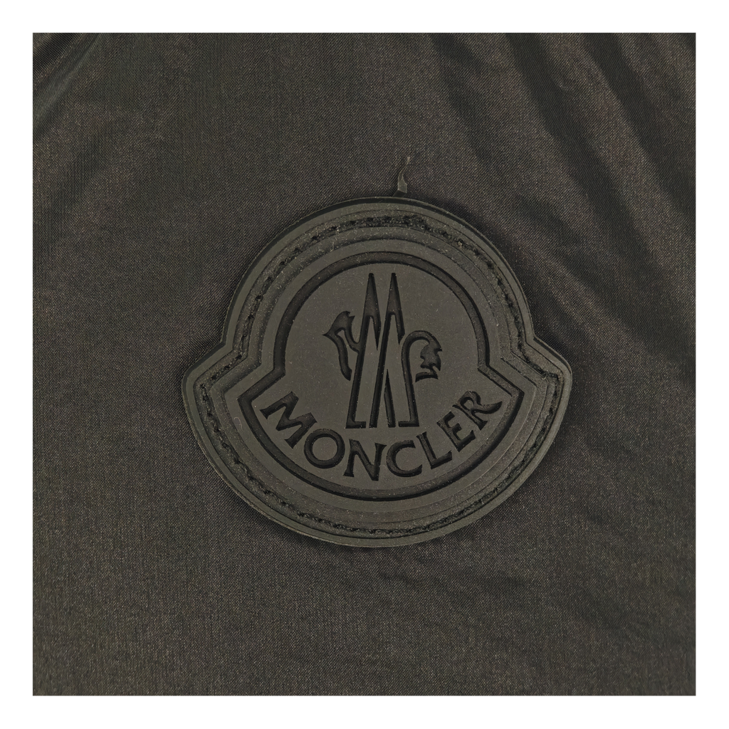 Moncler Tonal-Logo High-Collar Down Jacket in Black