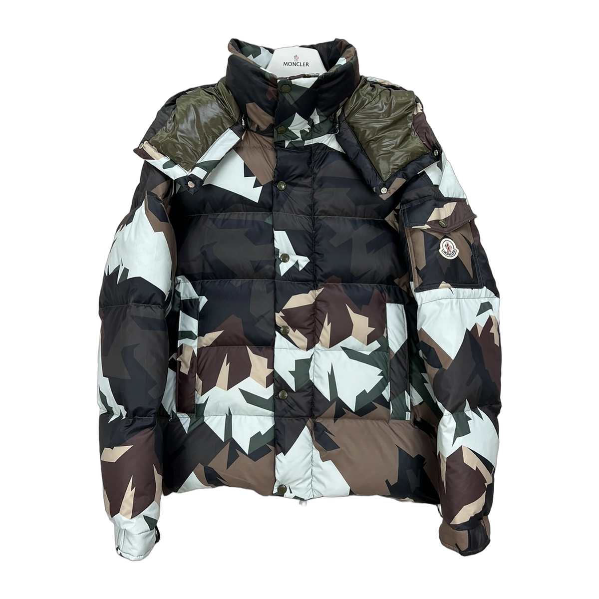 Moncler Mosa Camouflage Hooded Down Jacket