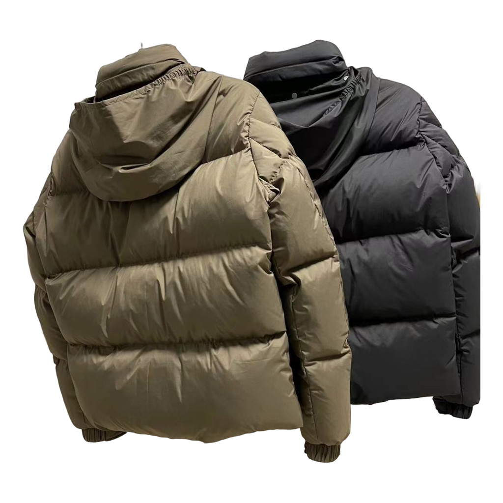Moncler Wide-Quilt Hooded Down Jacket with Tonal Patch