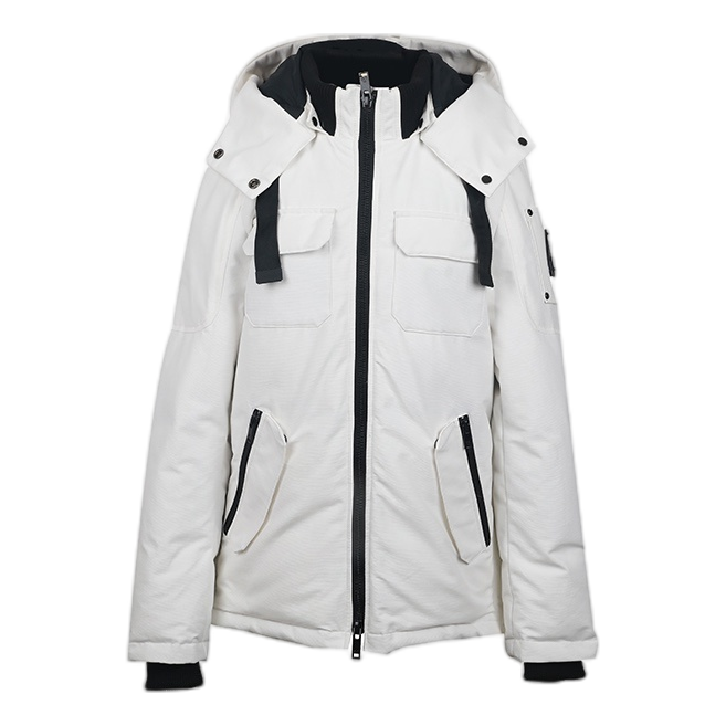 Moose Knuckles Hooded Down Parka with Contrast Pockets