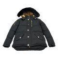 Moose Knuckles Gold 3Q Fur-Trim Hooded Down Jacket in Black