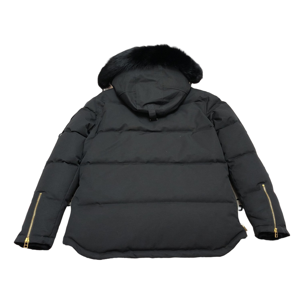 Moose Knuckles Gold 3Q Fur-Trim Hooded Down Jacket in Black