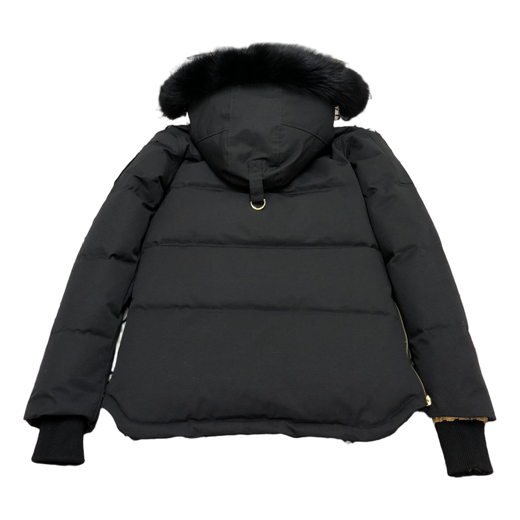 Moose Knuckles Gold 3Q Fur-Trim Hooded Down Jacket in Black