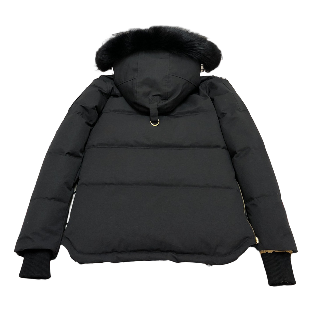 Moose Knuckles Gold 3Q Fur-Trim Hooded Down Jacket in Black