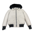 Moose Knuckles Men's Original Ballistic Shearling-Trim Down Bomber Jacket in Black