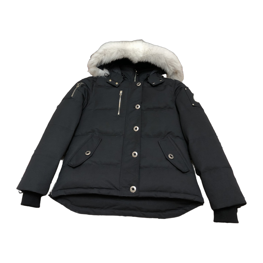 Moose Knuckles Women's Original 3Q Shearling-Trim Down Jacket - Navy
