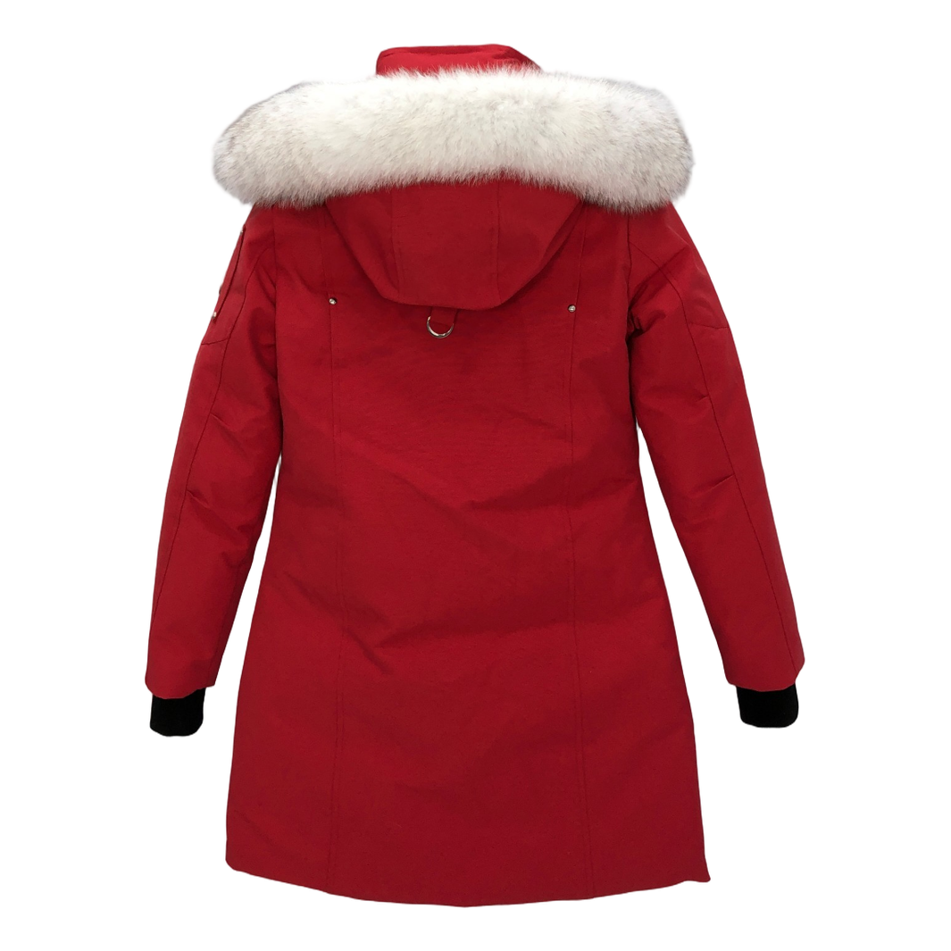 Moose Knuckles Stirling Down Parka with White Fur-Trimmed Hood
