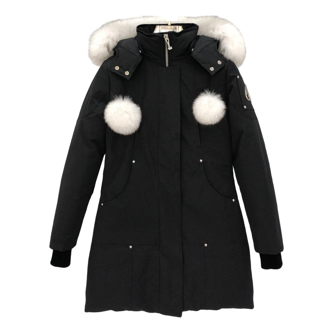 Moose Knuckles Stirling Down Parka with White Fur-Trimmed Hood
