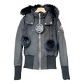 Moose Knuckles Debbie Down Bomber Jacket with Fur Collar
