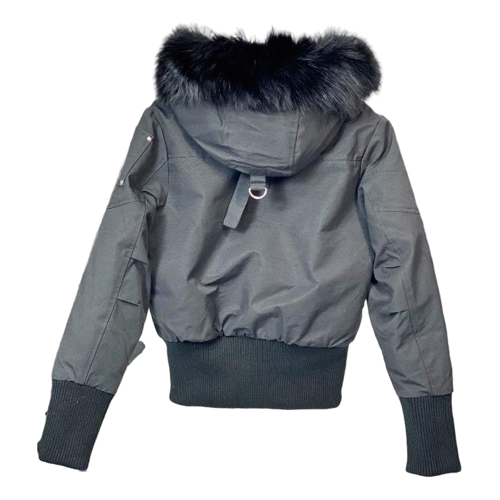 Moose Knuckles Debbie Down Bomber Jacket with Fur Collar