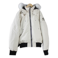 Moose Knuckles Ballistic Down Bomber Jacket with Coyote Fur Trim