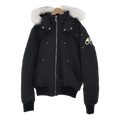 Moose Knuckles Ballistic Down Bomber Jacket with Coyote Fur Trim