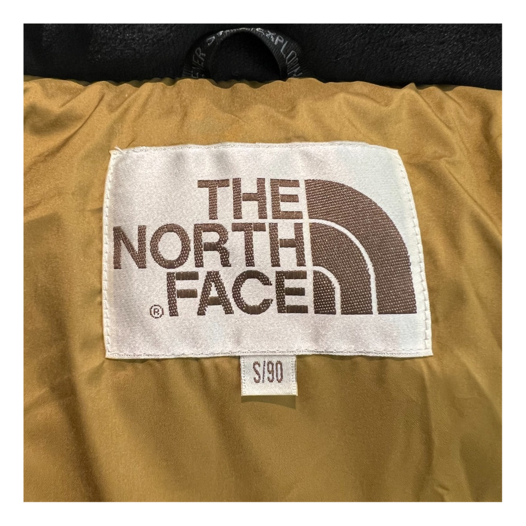 The North Face Color-Block Long Hooded Down Coat in Tan