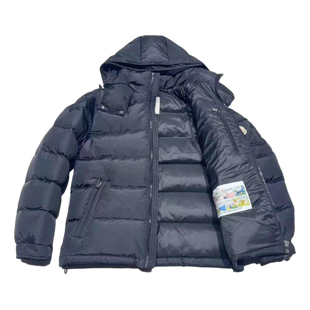 Moncler Sleeve-Pocket Hooded Down Puffer Jacket - Navy