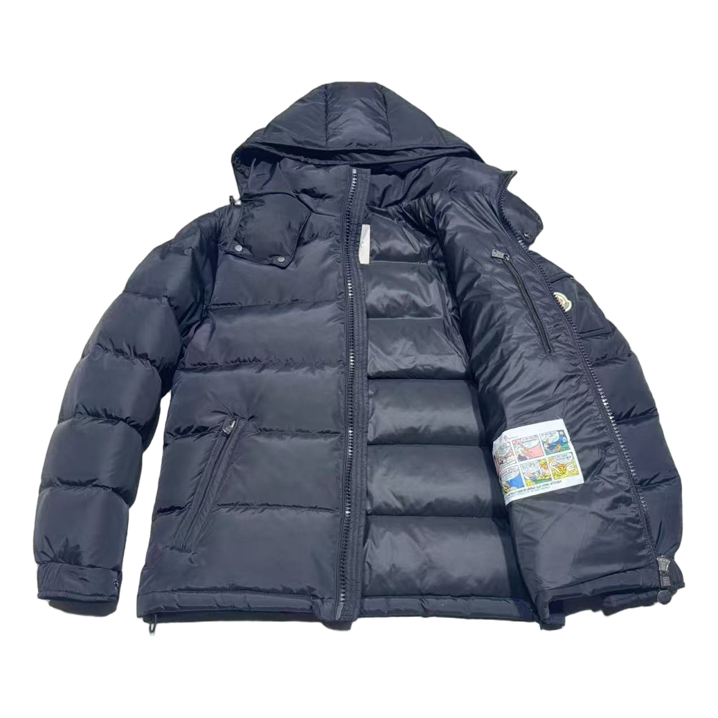 Moncler Sleeve-Pocket Hooded Down Puffer Jacket - Navy