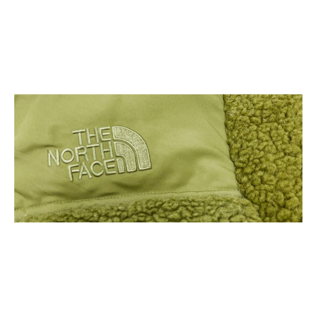 The North Face Fleece-Panel Puffer Jacket with Stand Collar in Olive