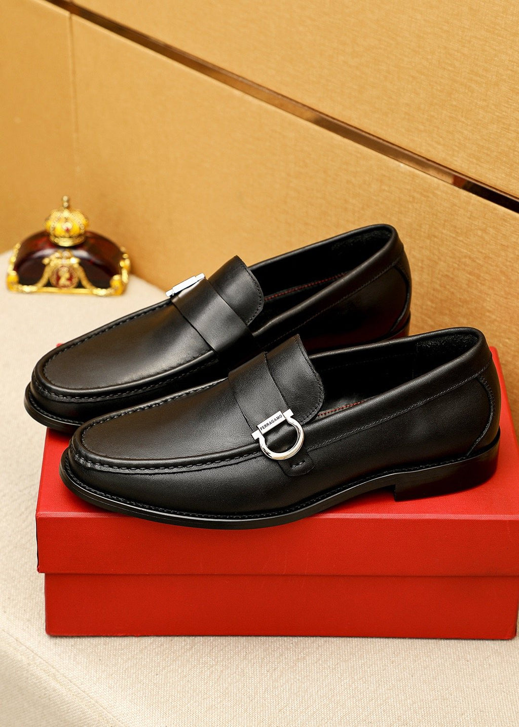 Ferragamo Leather Buckle Loafers