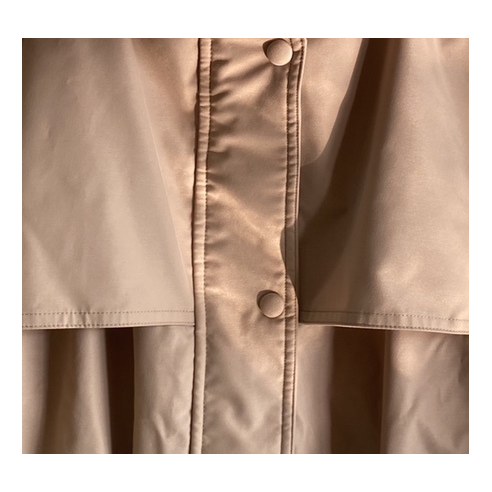 Prada Belted Hooded Coat with Faux Fur Trim - Blush Beige