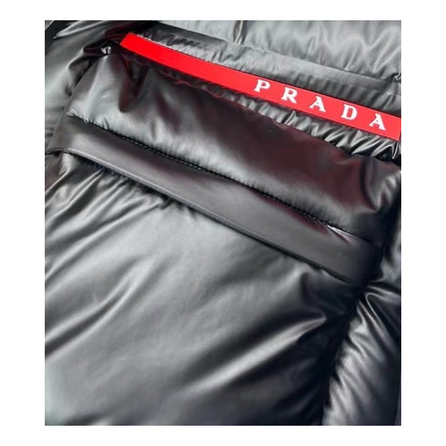 Prada Linea Rossa Hooded Puffer Jacket - Black