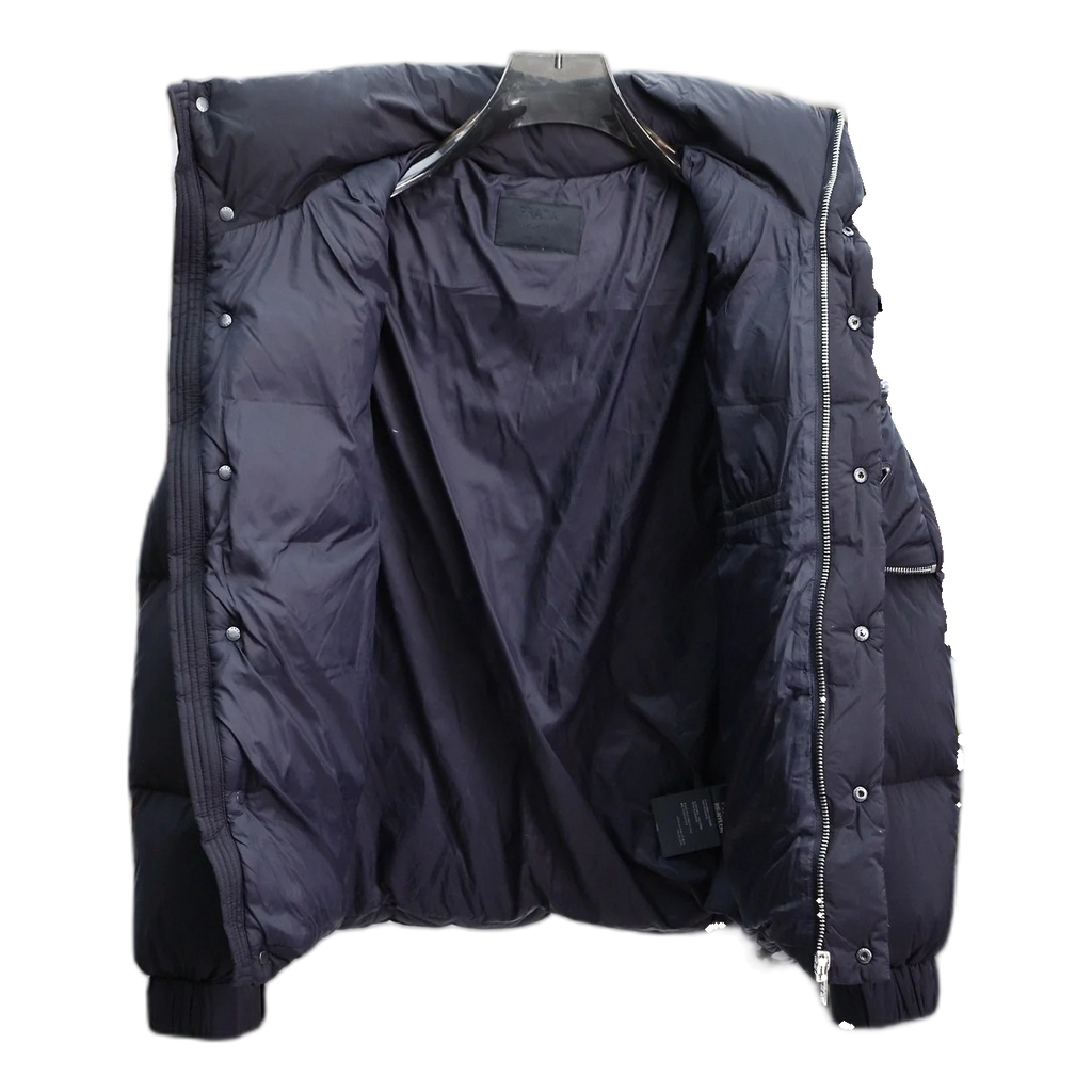 Prada Hooded Puffer Jacket with Sleeve Pouch